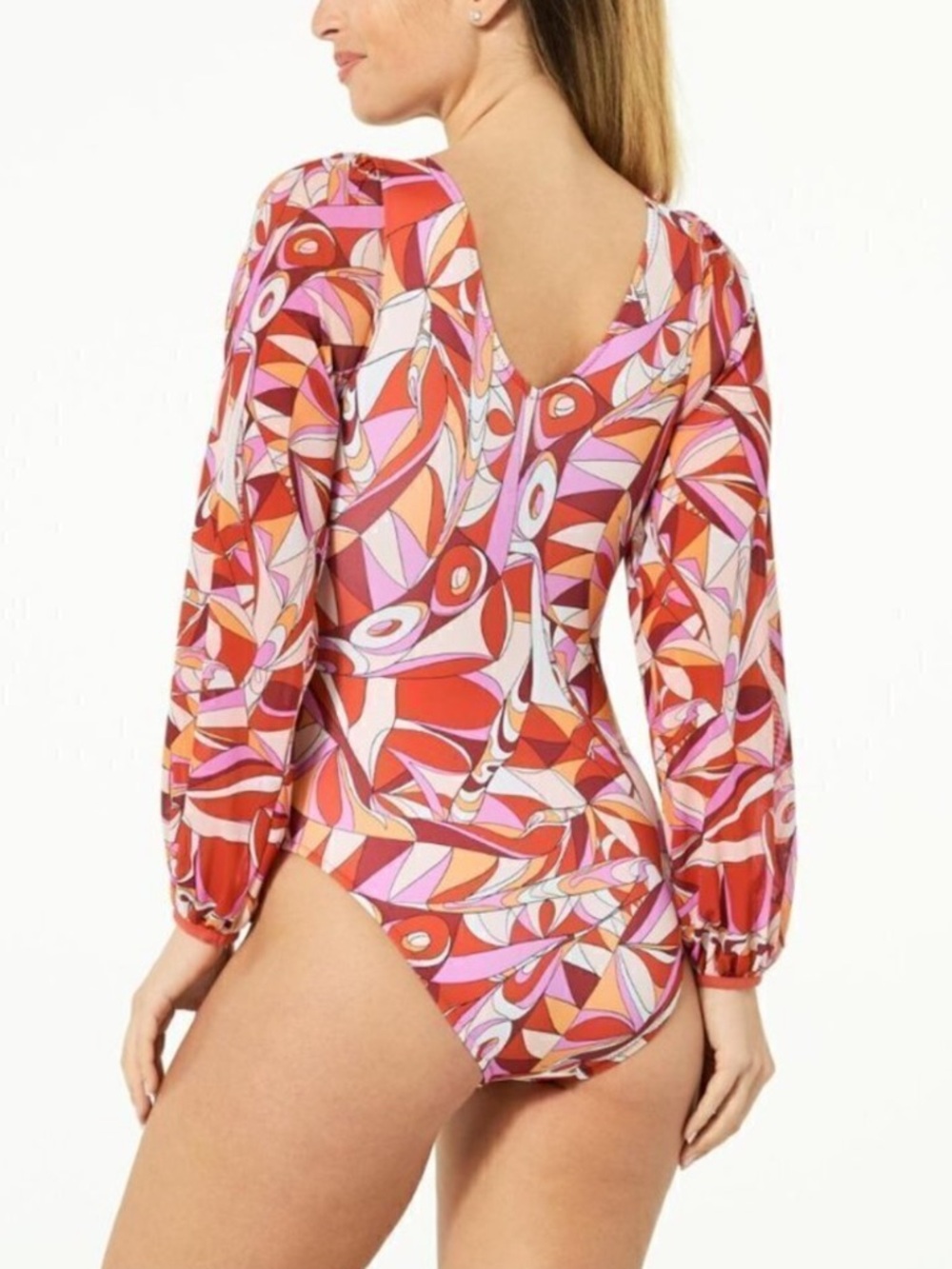 G by Giuliana Jet Set G One-Piece UPF 50 Mesh Sleeve Swimsuit size 12 - Picture 3 of 16